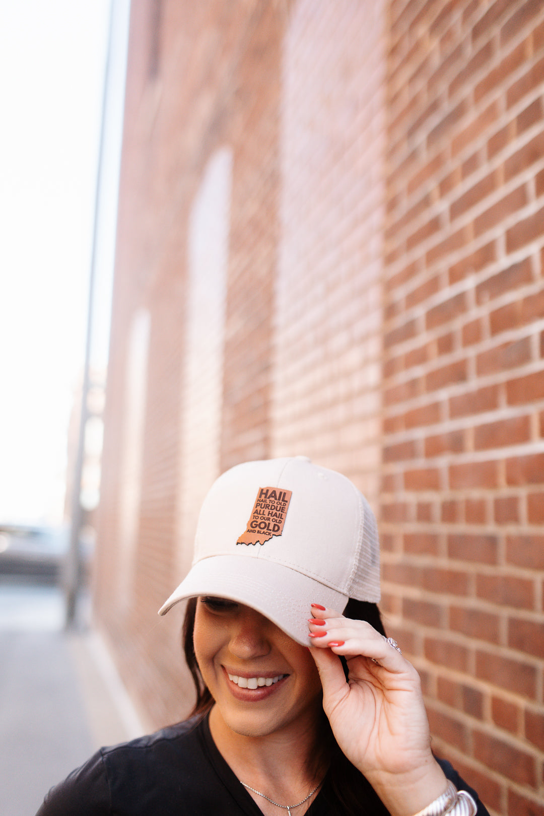 Indiana Hail Purdue Hat - Kahki