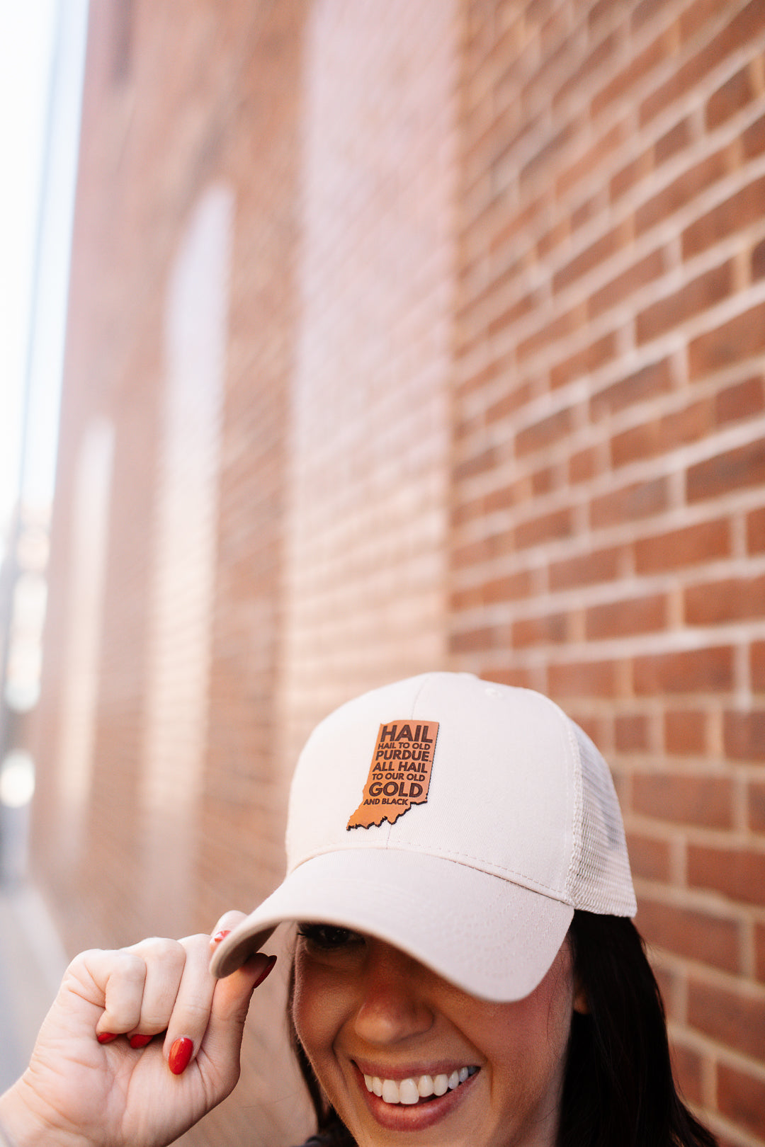 Indiana Hail Purdue Hat - Kahki