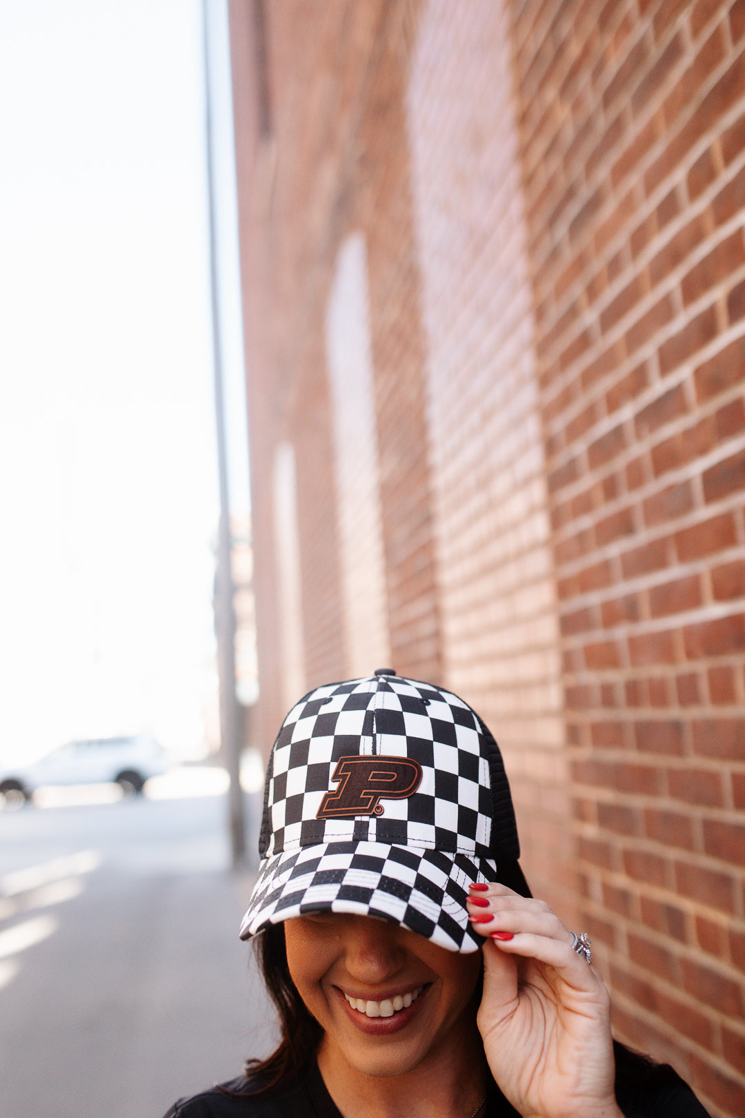 Purdue P Checkered Hat