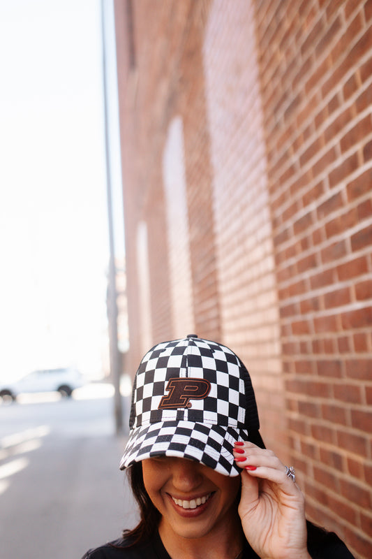 Purdue P Checkered Hat