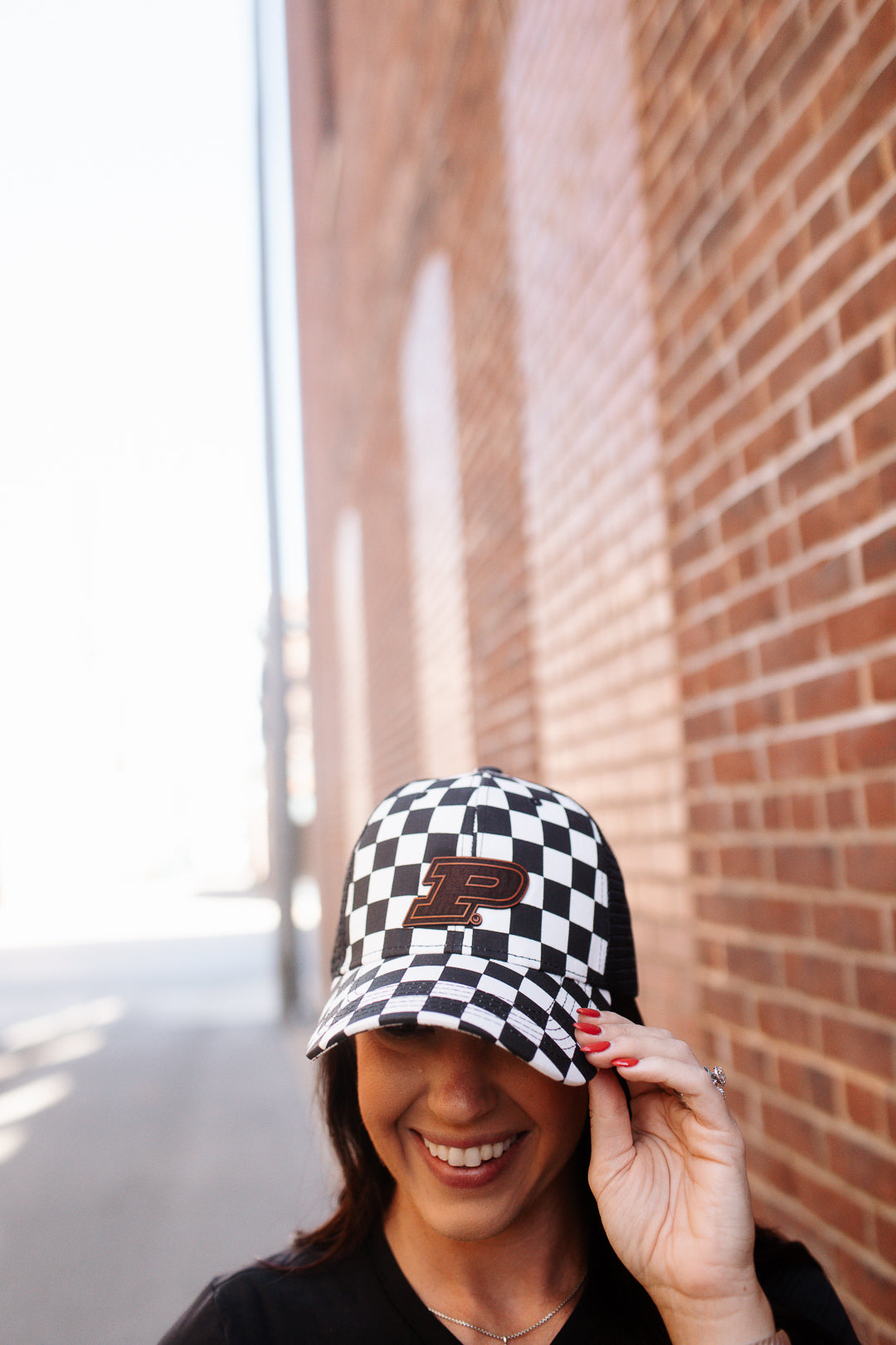 Purdue P Checkered Hat