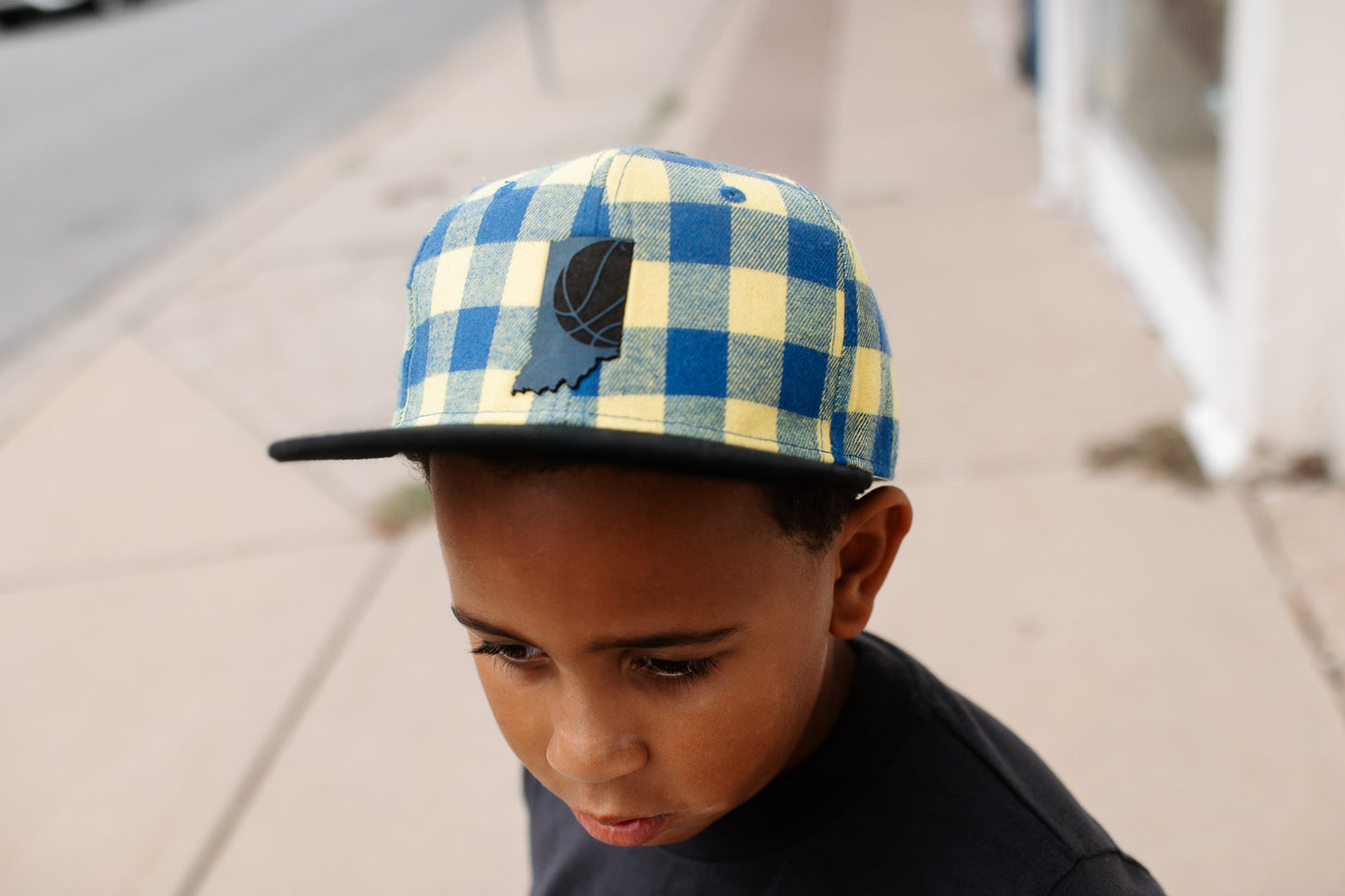 Indiana Basketball Plaid with Black Bill -  Kids Hat