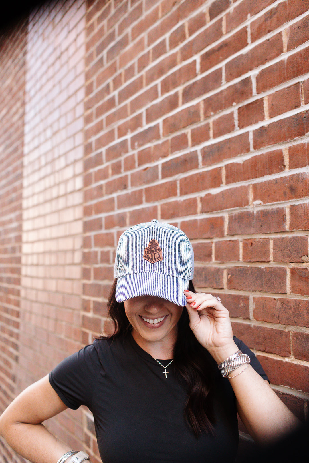 Striped Purdue Train Hat