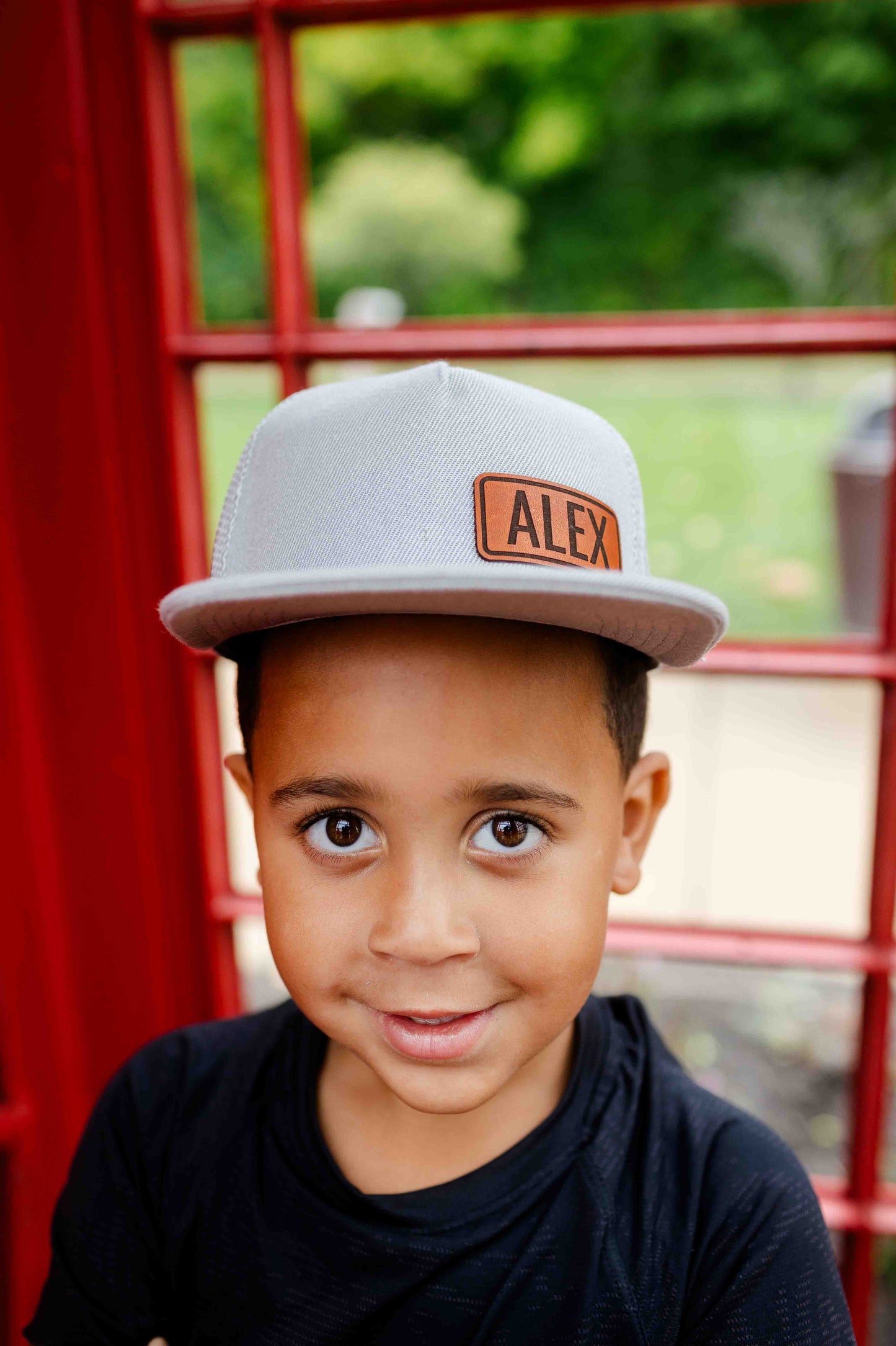 Kids Name Hat - Modern Font - Personalized Leather Patch
