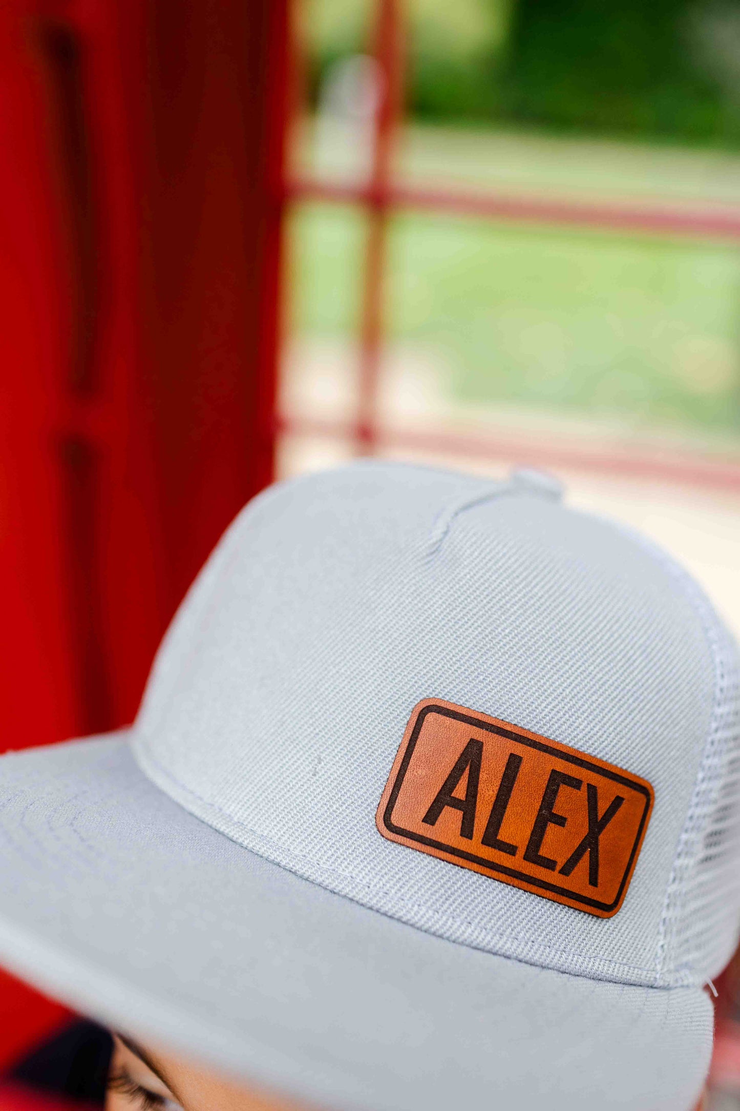 Kids Name Hat - Modern Font - Personalized Leather Patch