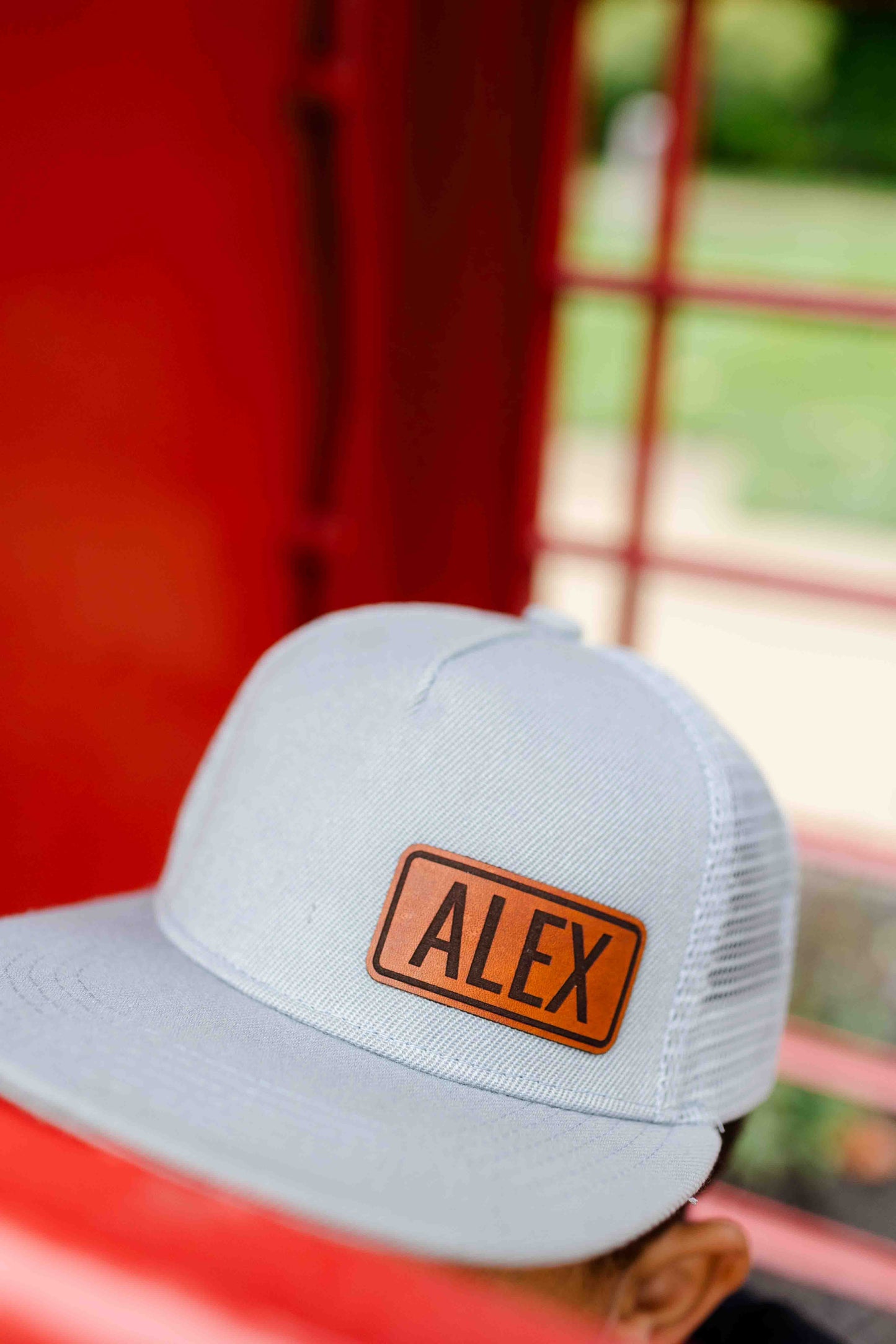 Kids Name Hat - Modern Font - Personalized Leather Patch