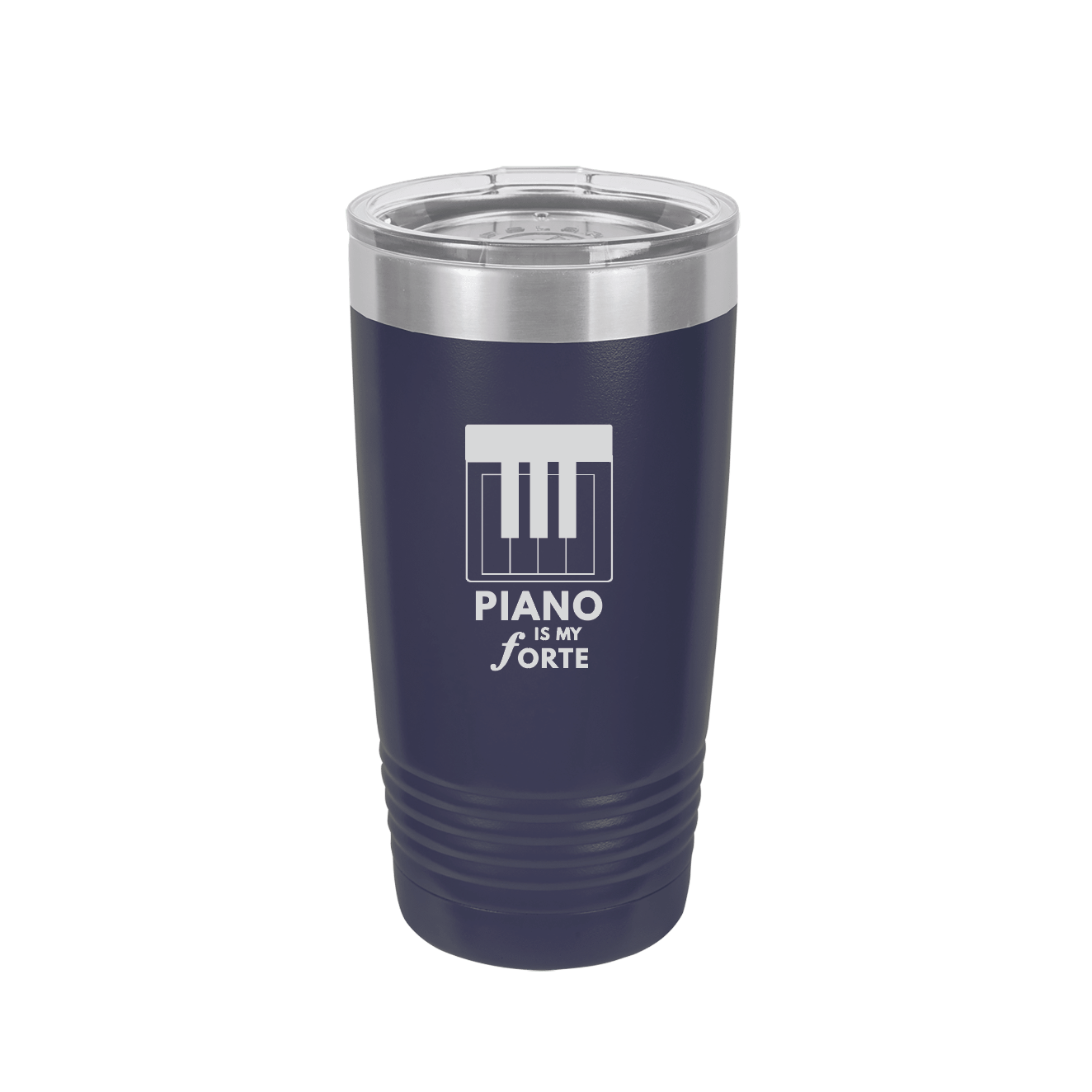 Piano is My Forte Tumbler - 20oz Navy Blue Tumbler