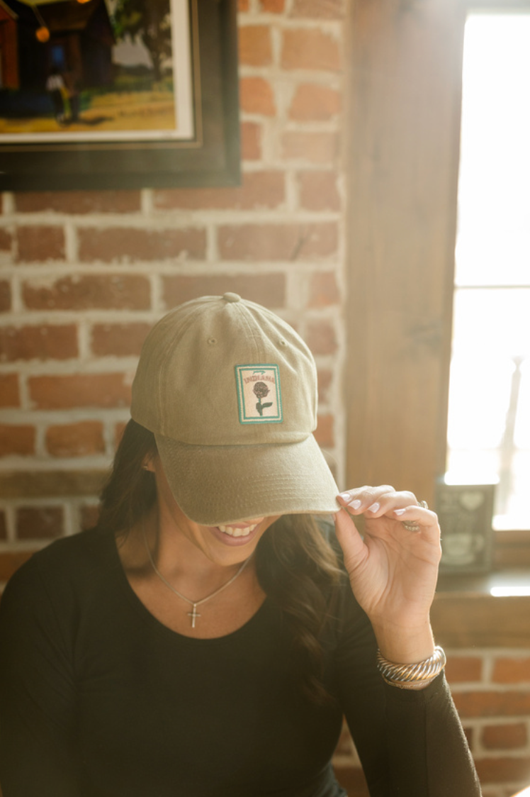 Indiana Peony Embroidered Patch Hat