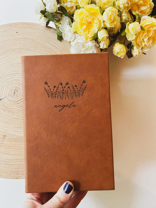 Personalized Wildflower Journal - Brown