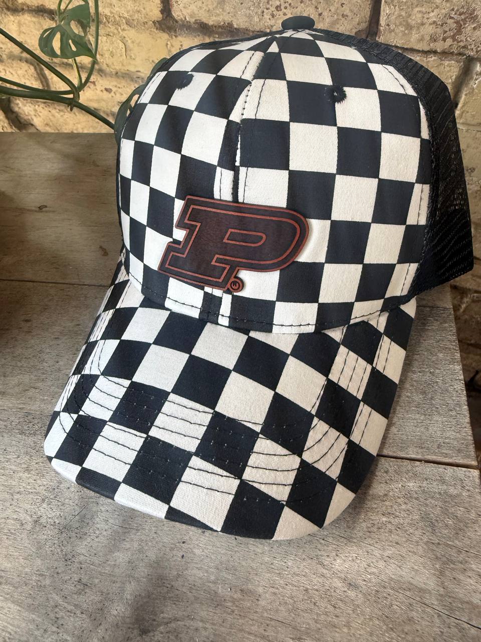 Purdue P Checkered Hat