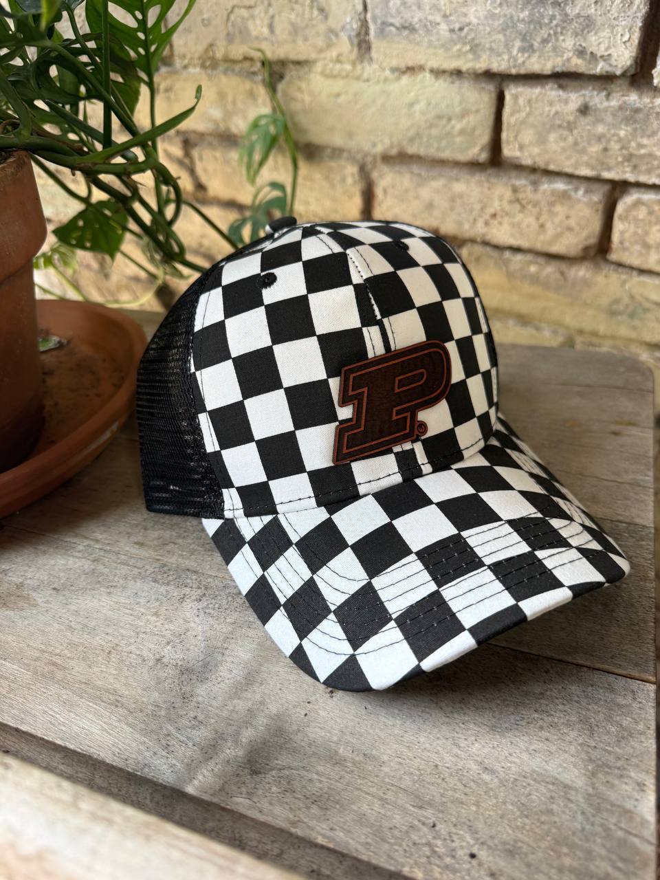 Purdue P Checkered Hat