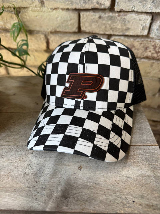 Purdue P Checkered Hat