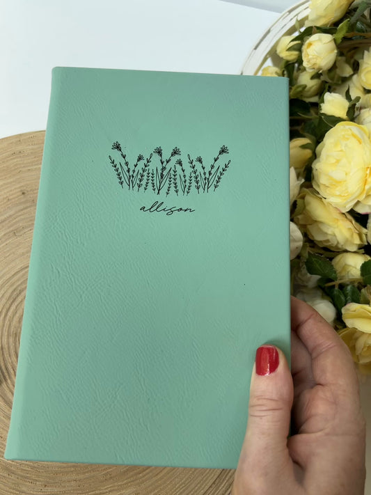 Personalized Wildflower Journal - Teal