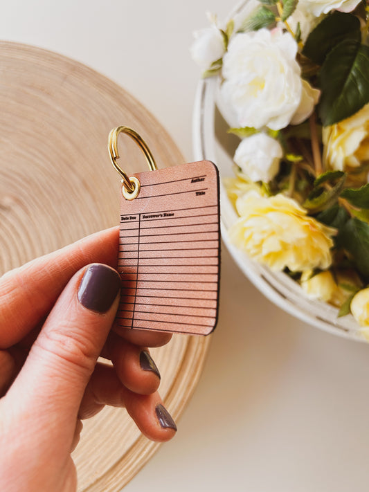 Vintage Library Card Keychain