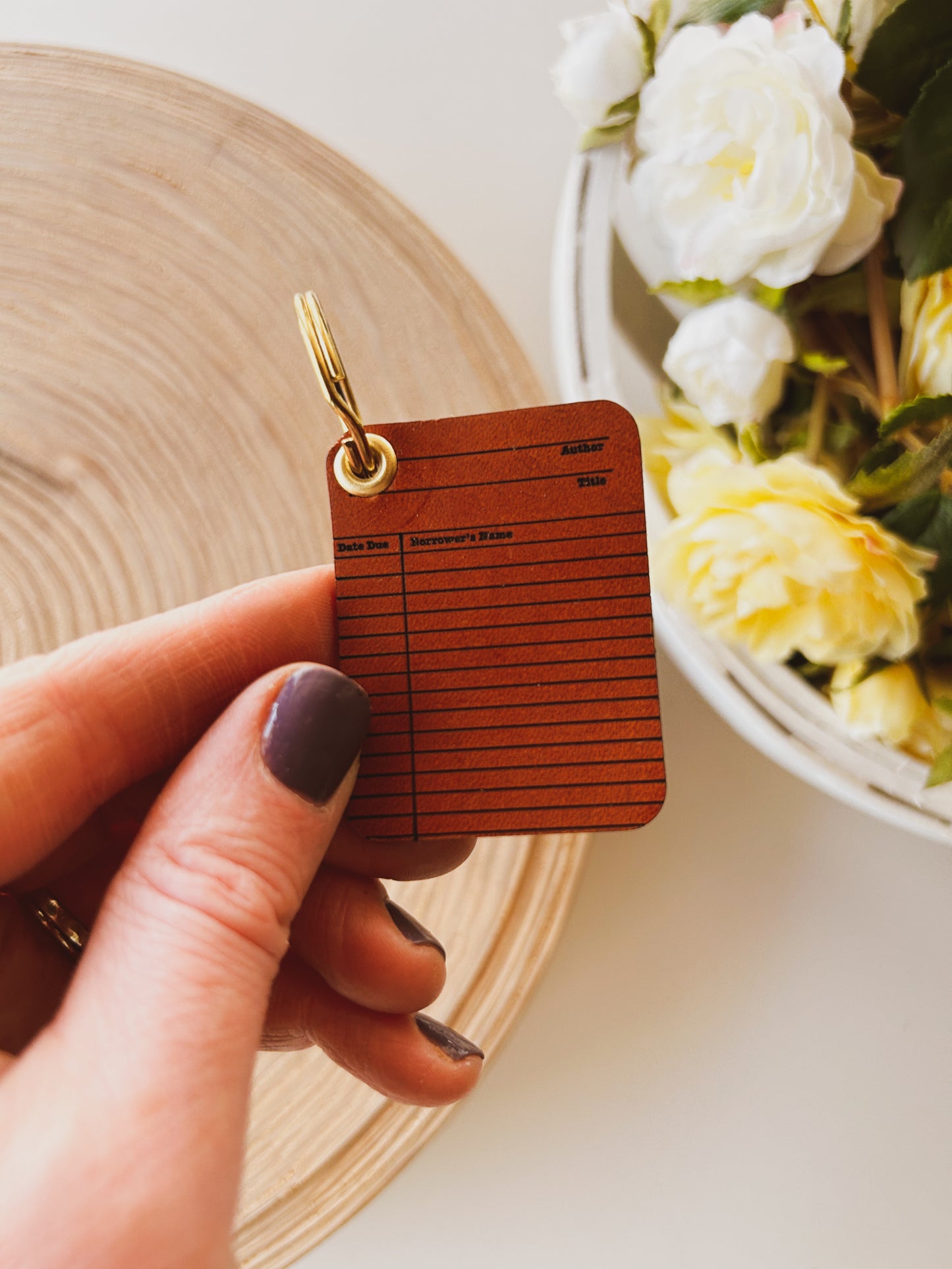 Vintage Library Card Keychain