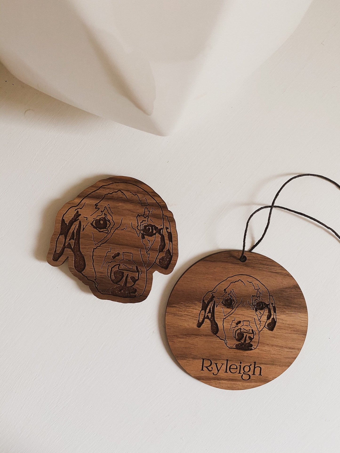Walnut Pet Sketch Ornament and Magnet Combo Pack