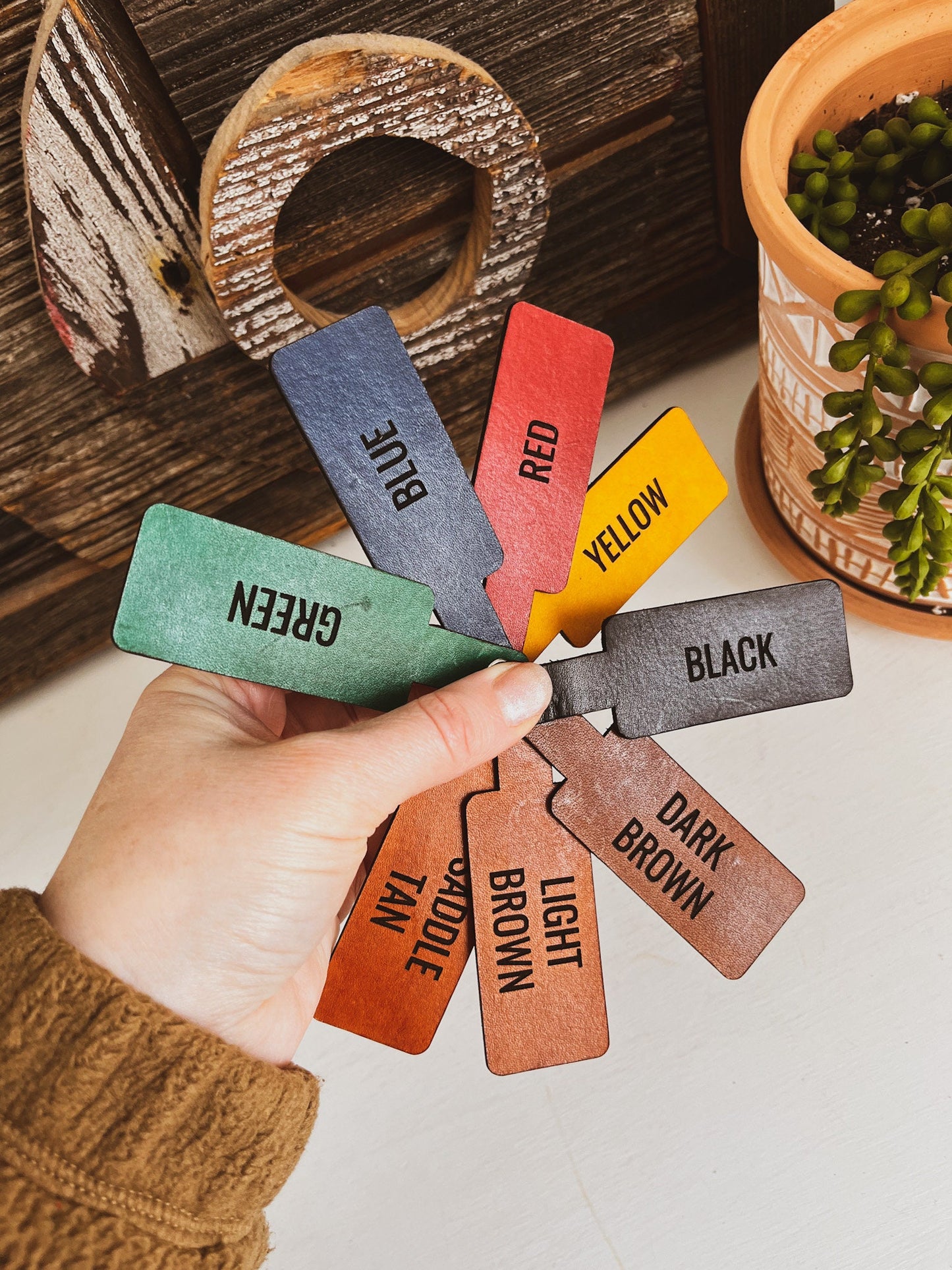Leather Bookmark with Quote + Name or Year at The End