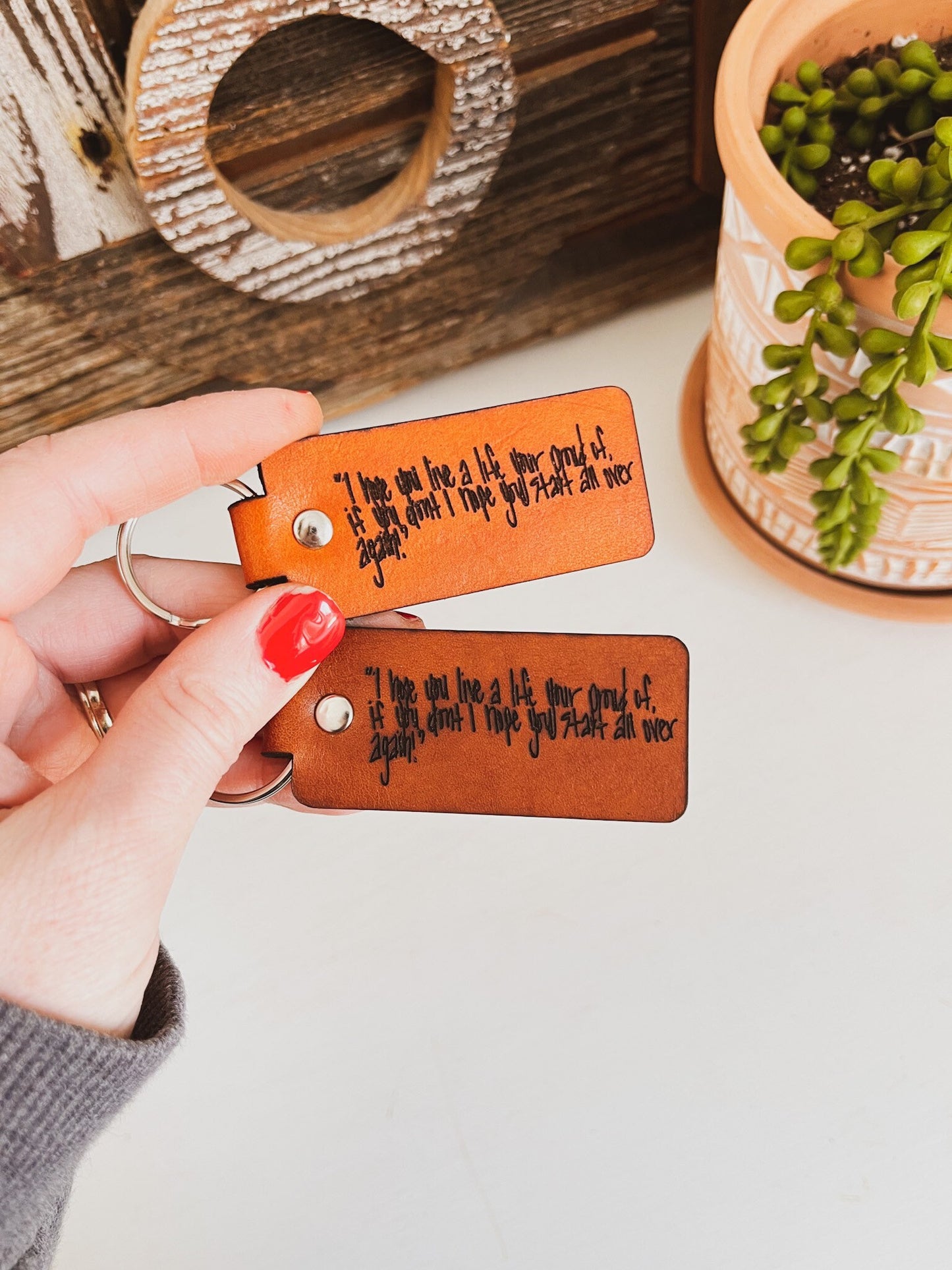 Handwriting Engraved Keychain - Rectangle