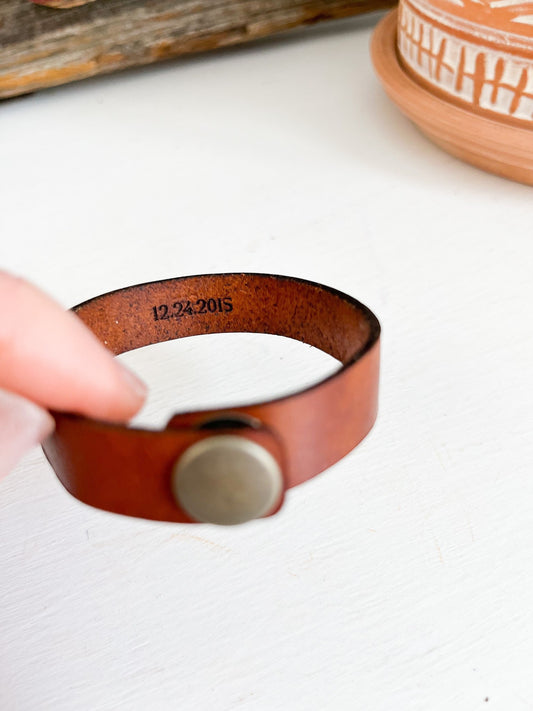 Kids Secret Message Leather Cuff Bracelet